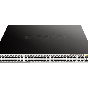 D-Link 52 Port Gigabit PoE Switch with 52 RJ45 (48 PoE) and 4 Combo SFP Ports and PoE Budget 370W