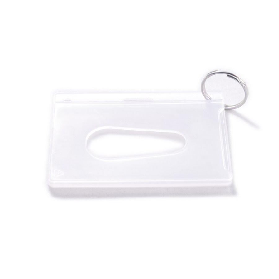 Frosted Rigid Landscape Fuel Card Holder with Key Ring