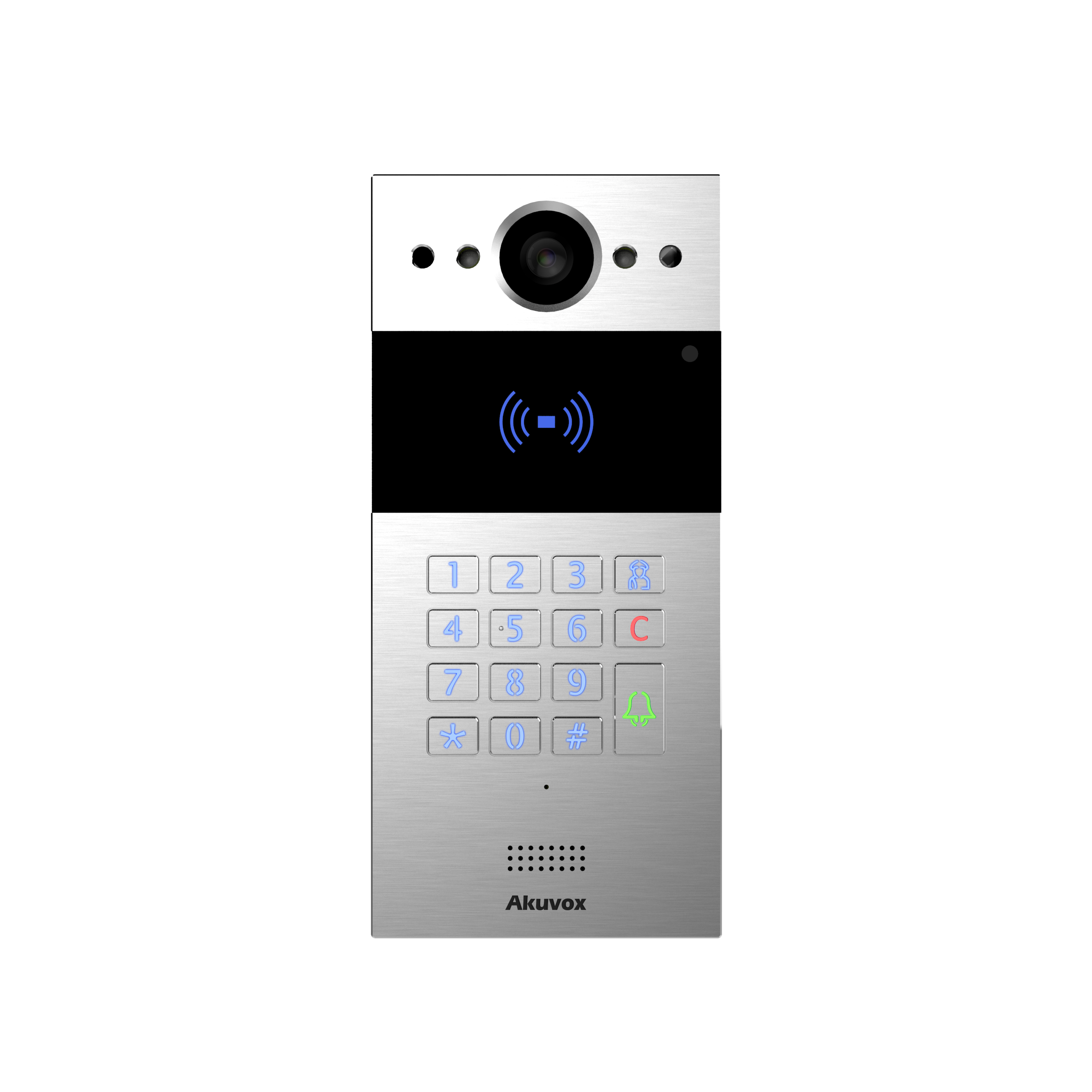AKUVOX - 2-wire SIP Intercom with one Button Video & Card reader, Support connecting with C313W-2 or NS-2 through 2-wire cable