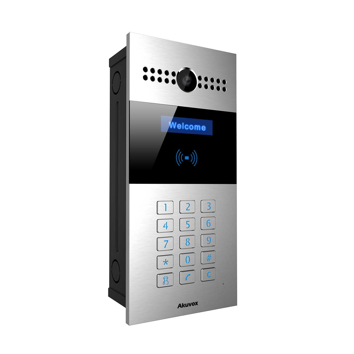 AKUVOX - SIP Intercom with Keypad and RF card reader PROJECT MODEL ONLY, support Surface Mount and Flush Mount by using different bracket or box