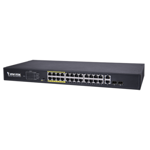 VIVOTEK PoE Unmanaged Switch - 24xFE POE +2G COMBO Switch