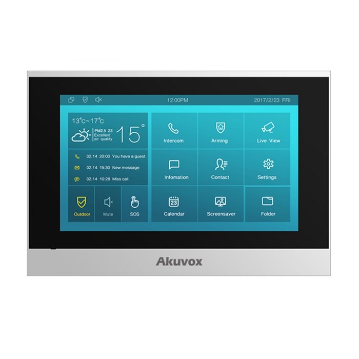 AKUVOX - SIP Indoor unit (Android Version) 1.7' Touch Screen with energy saving mode, BLE, Wireless