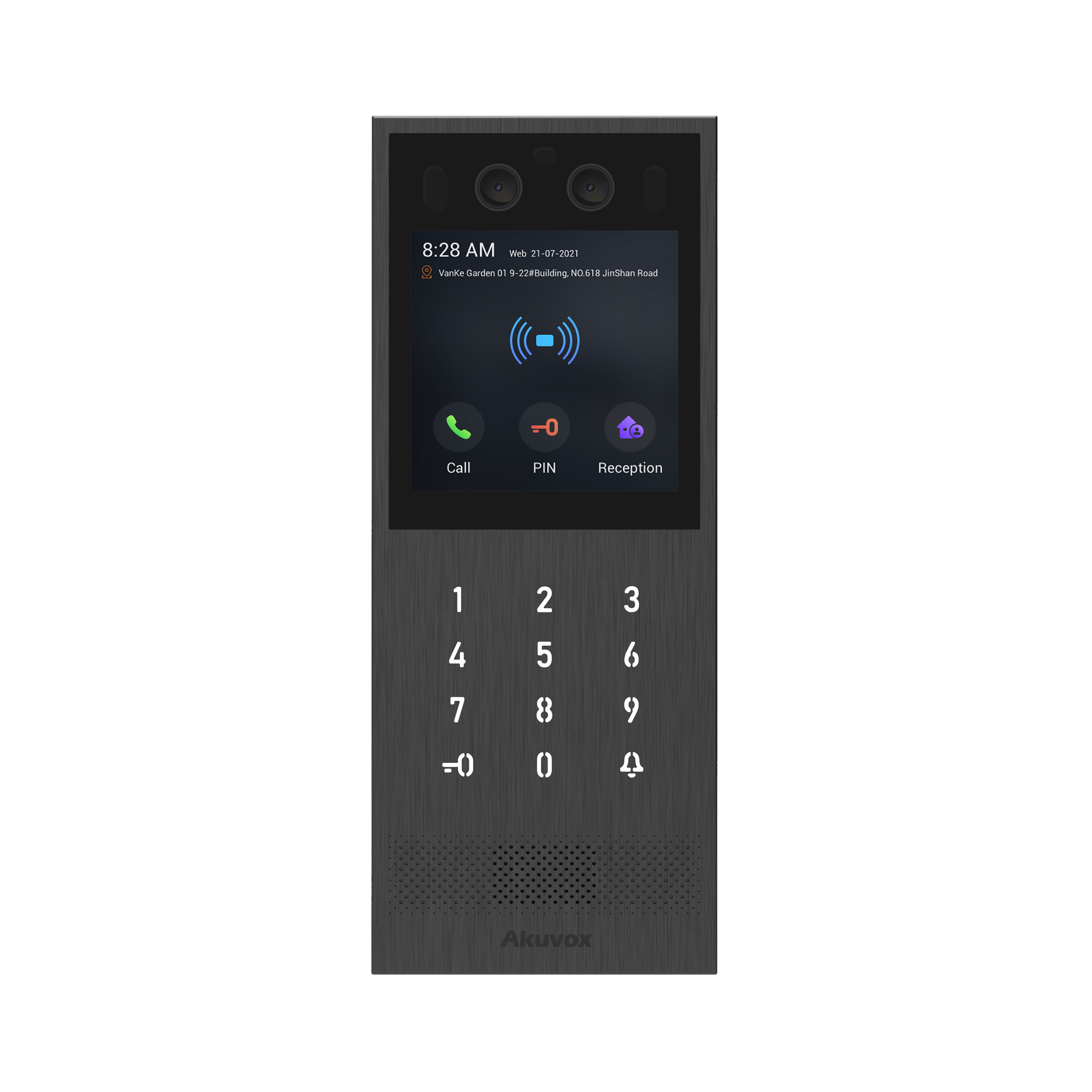 AKUVOX - Vandal resistant SIP Video Doorphone, Steel Cover, 2.4' Touchscreen, IK09, IP65, Wall Mount
